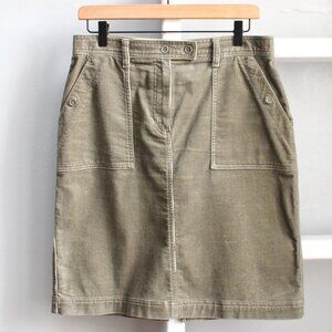 Jones New York Sport Moss Green Corduroy Straight Pencil Skirt Size 6 / Medium